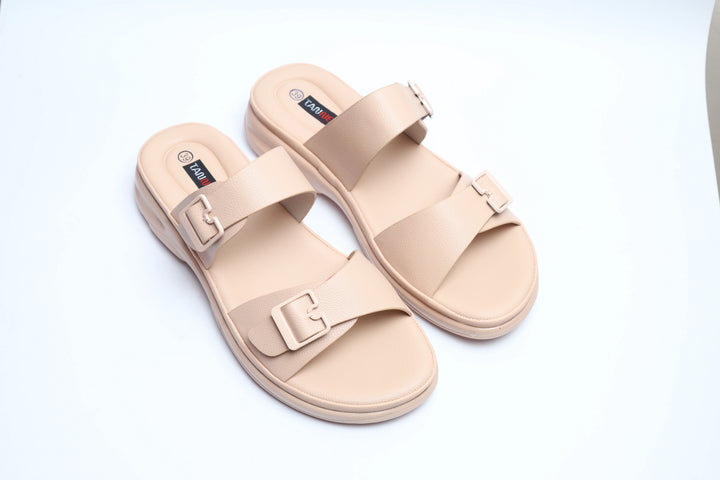 Cream Luxe PU Medicated Slipper
