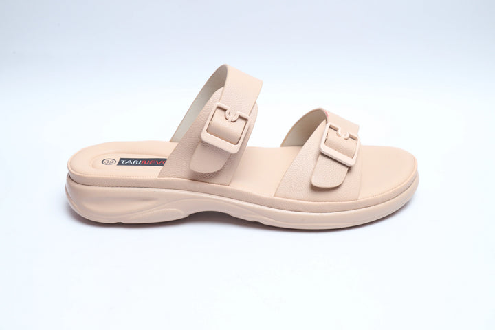 Cream Luxe PU Medicated Slipper