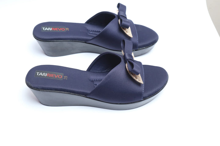 Navy Premium PU Medicated Slipper