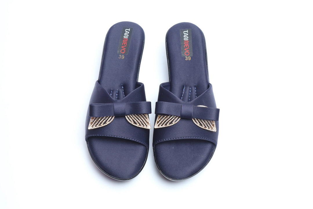 Navy Premium PU Medicated Slipper