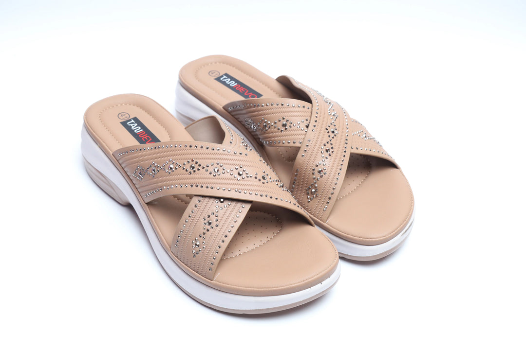 Khaki Chic PU Medicated Slipper