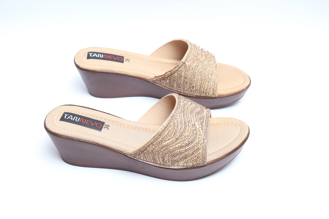 Beige Minimal PU Medicated Slipper
