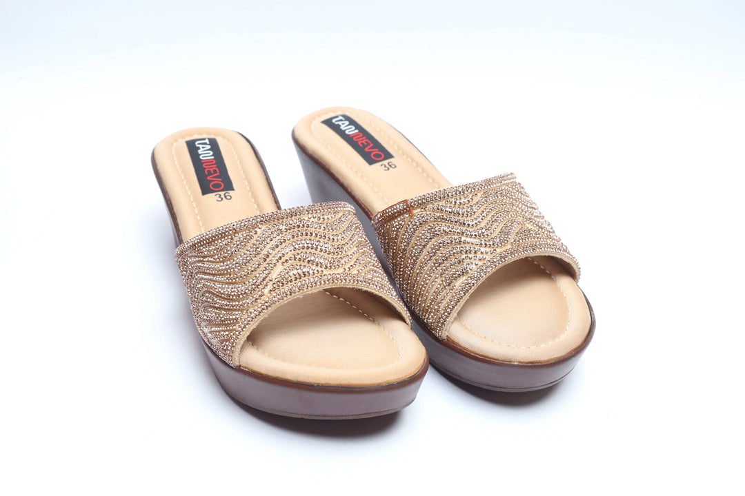 Beige Minimal PU Medicated Slipper