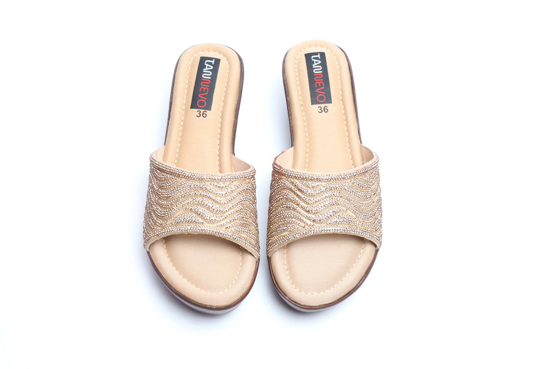 Beige Minimal PU Medicated Slipper