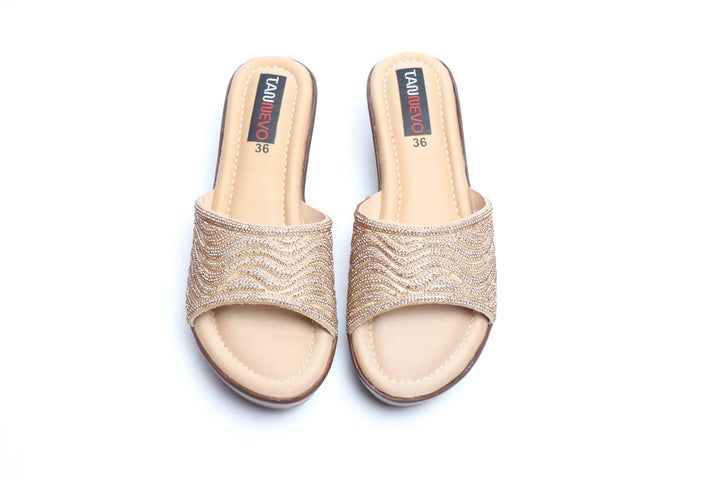 Beige Minimal PU Medicated Slipper