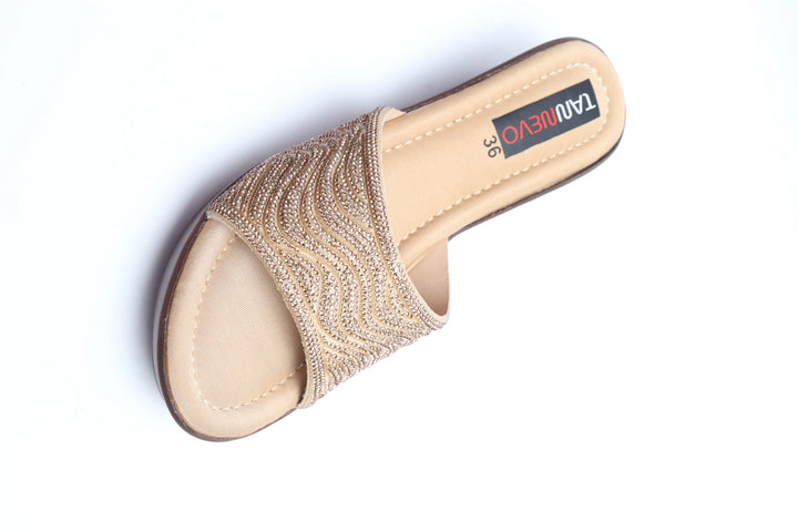 Beige Minimal PU Medicated Slipper