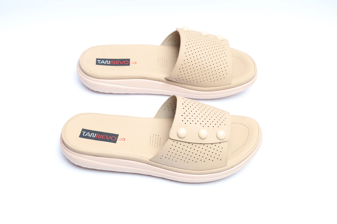Beige Comfort PU Medicated Slipper