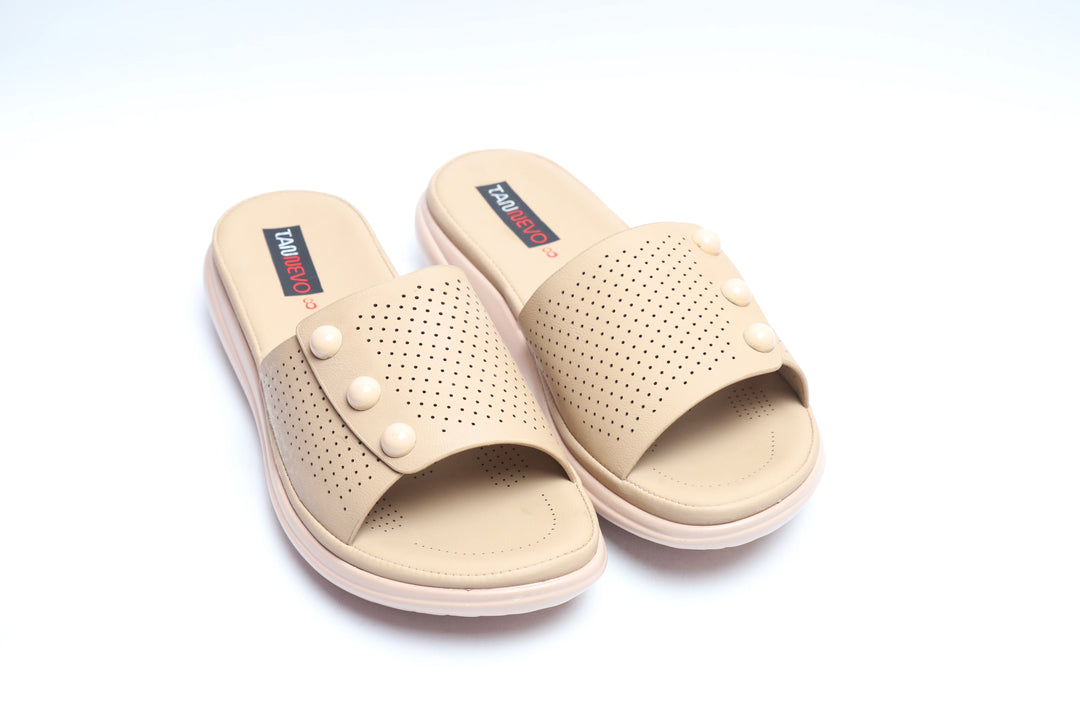 Beige Comfort PU Medicated Slipper