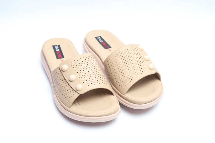 Beige Comfort PU Medicated Slipper