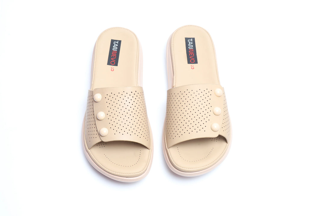 Beige Comfort PU Medicated Slipper