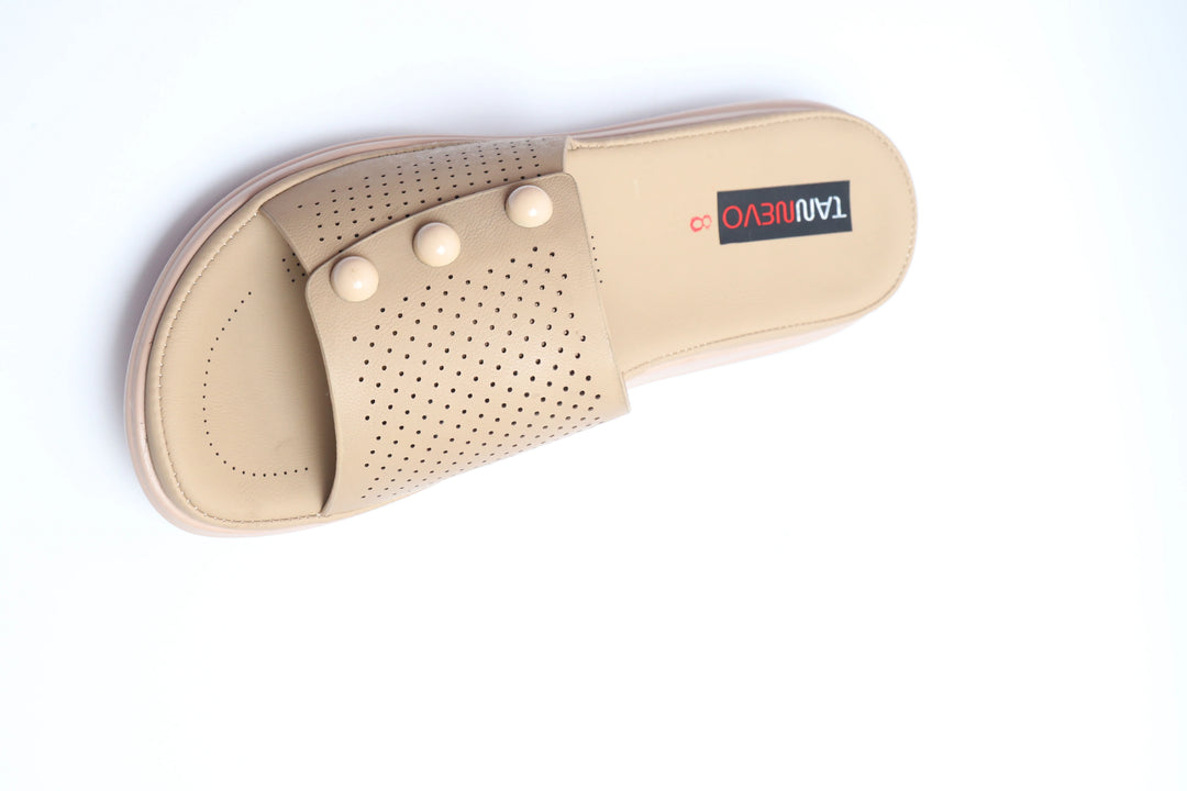 Beige Comfort PU Medicated Slipper