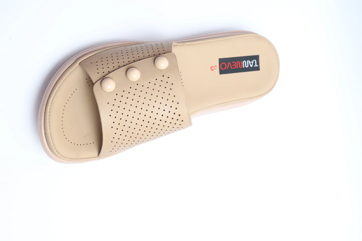 Beige Comfort PU Medicated Slipper