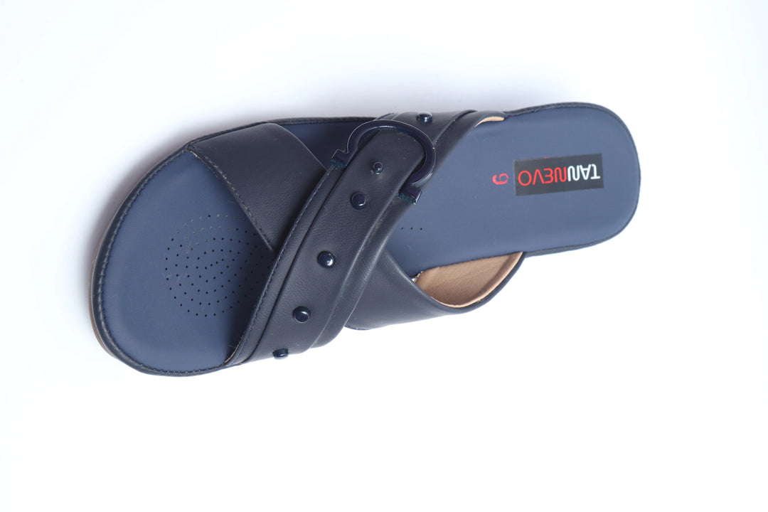 Navy Modern PU Medicated Slipper