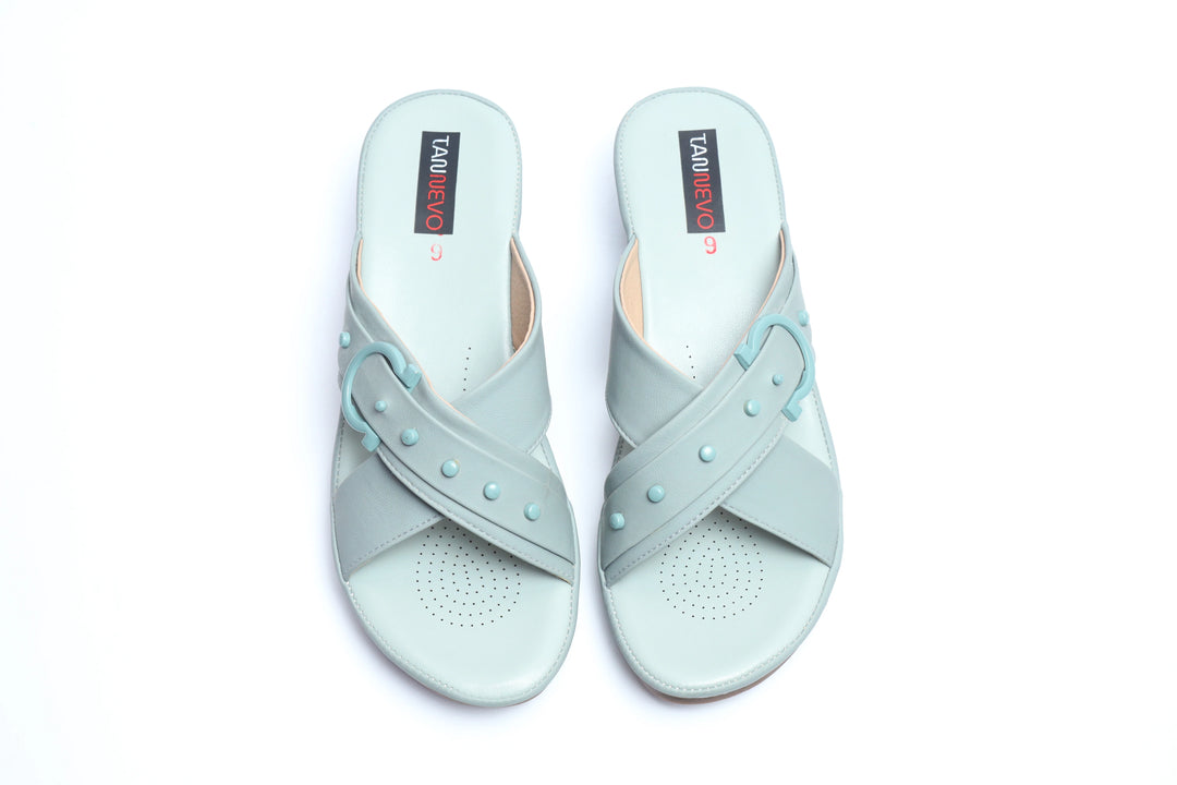 Green Modern PU Medicated Slipper