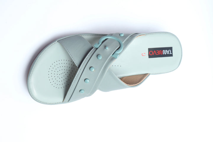 Green Modern PU Medicated Slipper