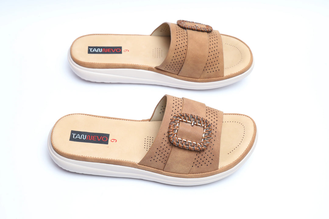 Mustard Elegant PU Medicated Slipper
