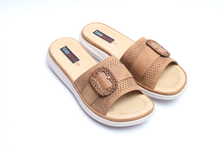 Mustard Elegant PU Medicated Slipper