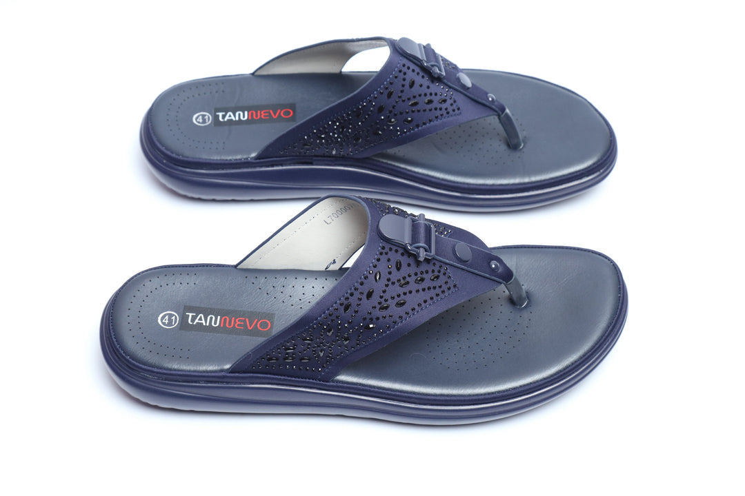 Navy Premium PU Medicated Chappal
