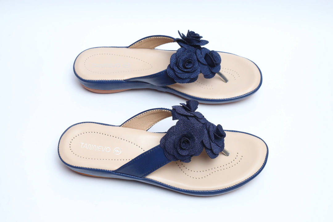Elegant Navy Blue Medicated Slipper