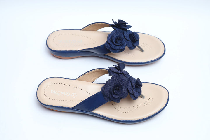 Elegant Navy Blue Medicated Slipper