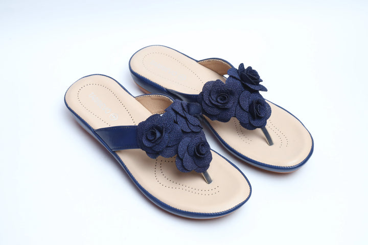 Elegant Navy Blue Medicated Slipper