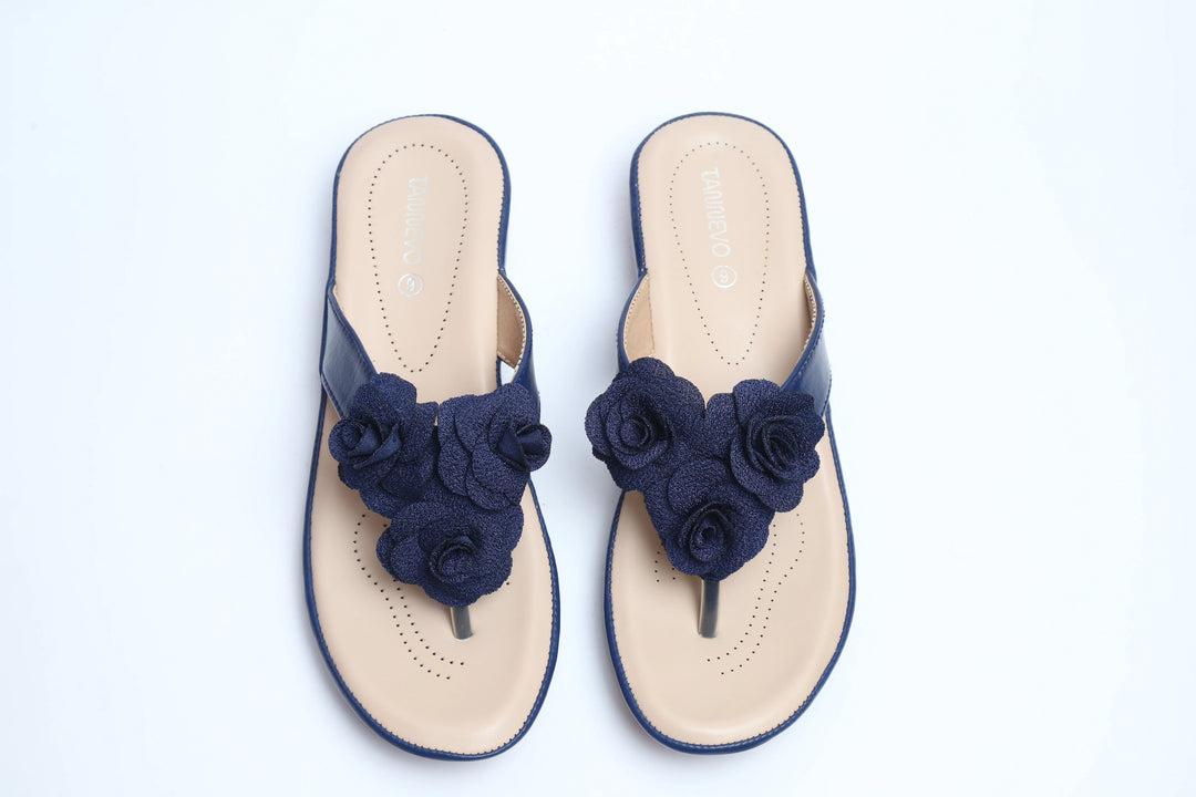 Elegant Navy Blue Medicated Slipper