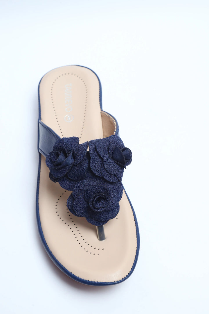 Elegant Navy Blue Medicated Slipper