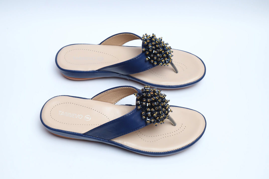 Minimal Navy Blue Medicated Premium Slipper