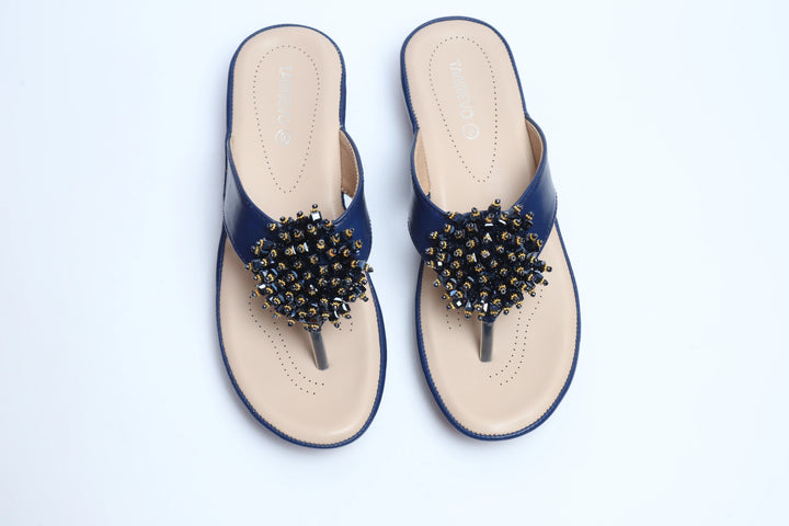 Minimal Navy Blue Medicated Premium Slipper