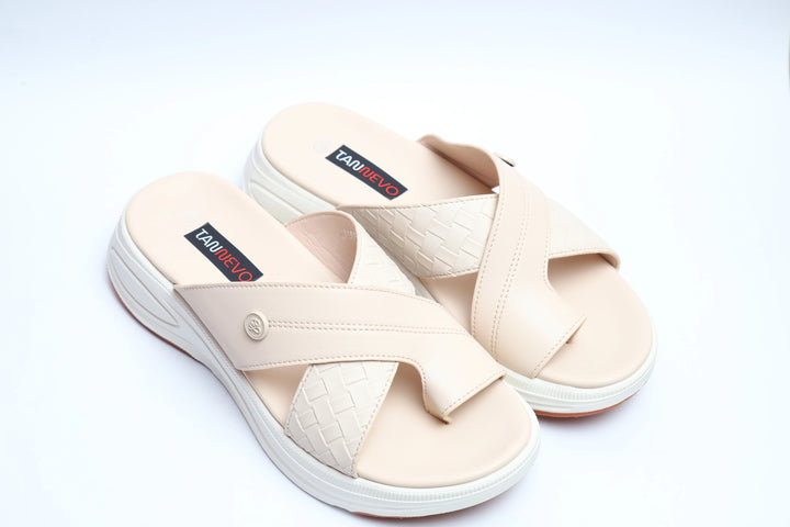 Luxury Cream Designer Medicated Slipper