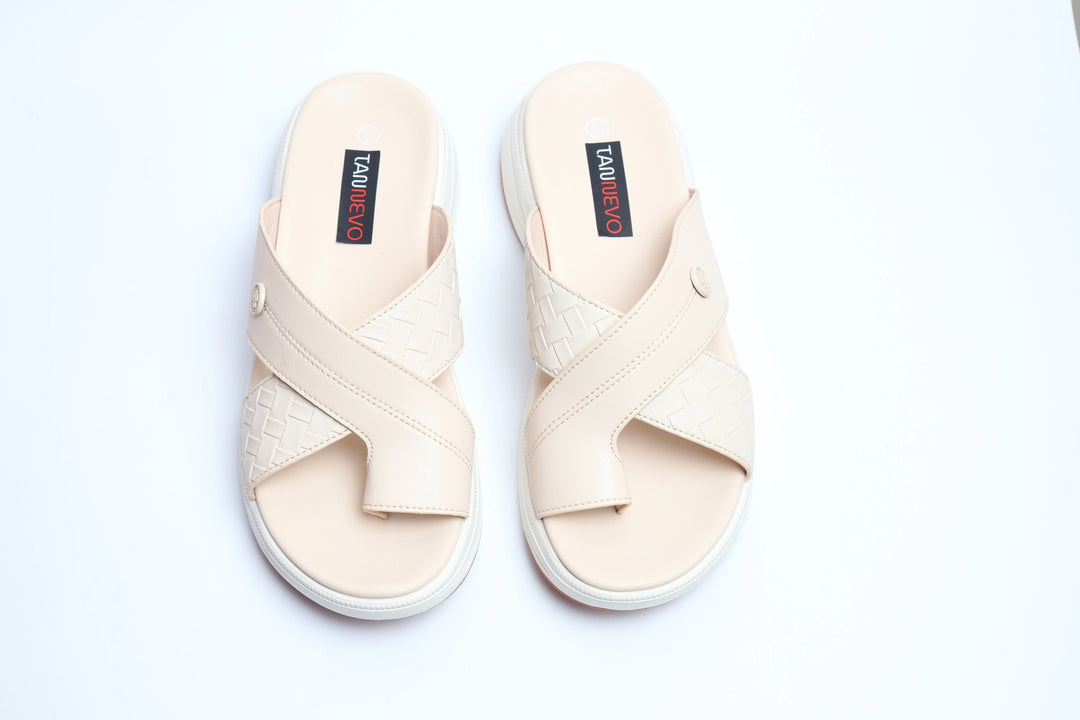 Luxury Cream Designer Medicated Slipper