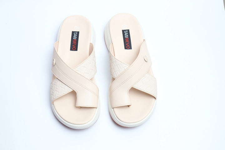 Luxury Cream Designer Medicated Slipper