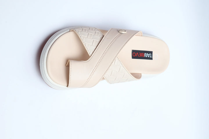 Luxury Cream Designer Medicated Slipper