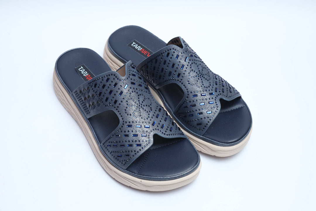 Luxury Blue Soft Sole Medicated Slipper