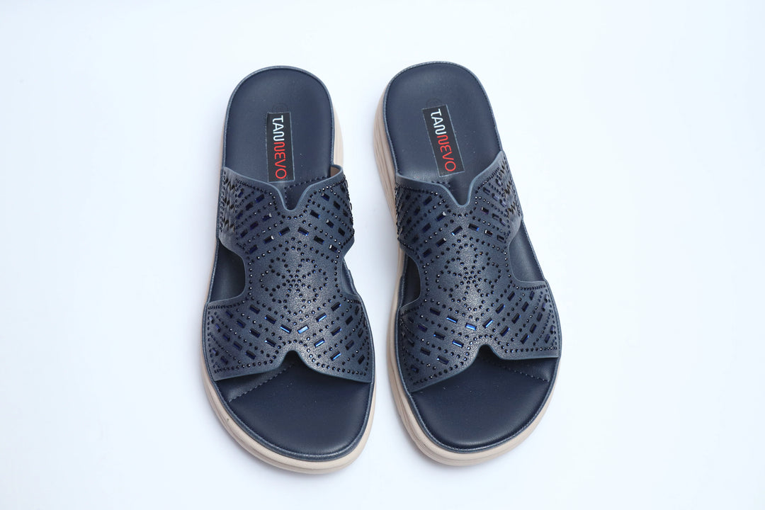 Luxury Blue Soft Sole Medicated Slipper