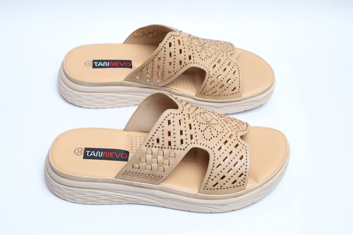 Luxury Beige Soft Sole Medicated Slipper
