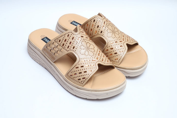 Luxury Beige Soft Sole Medicated Slipper