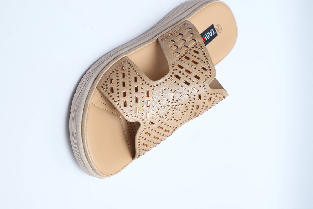 Luxury Beige Soft Sole Medicated Slipper