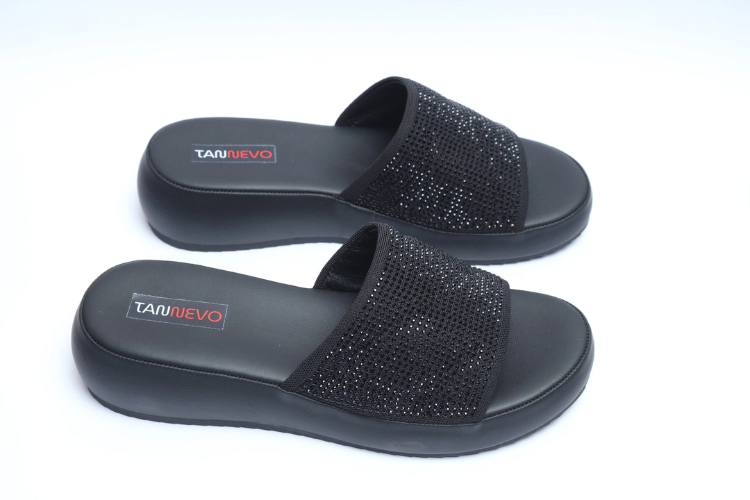 Luxury Black Designer Medicated Slipper