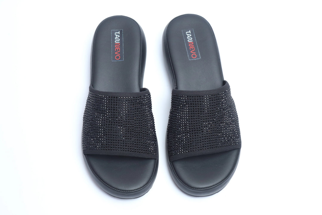 Luxury Black Designer Medicated Slipper