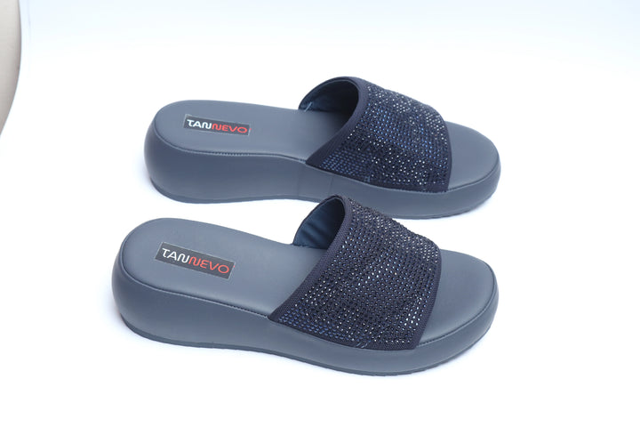 Luxury Navy Designer Medicated Slipper