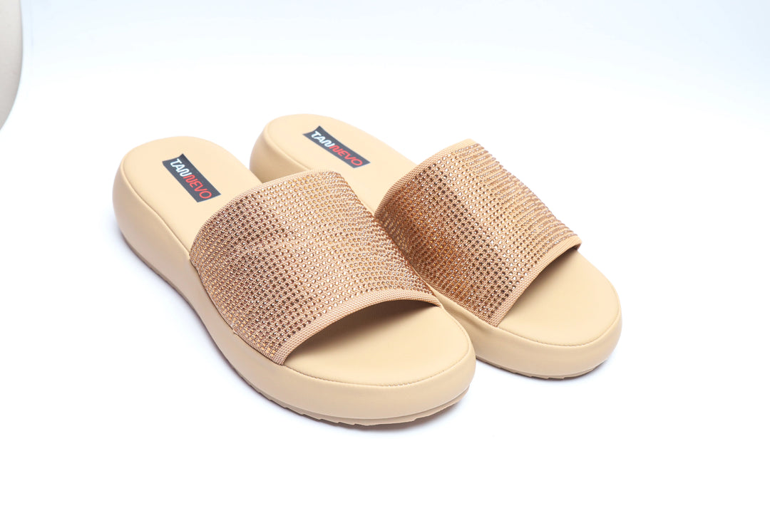Luxury Khaki Designer Medicated Slipper