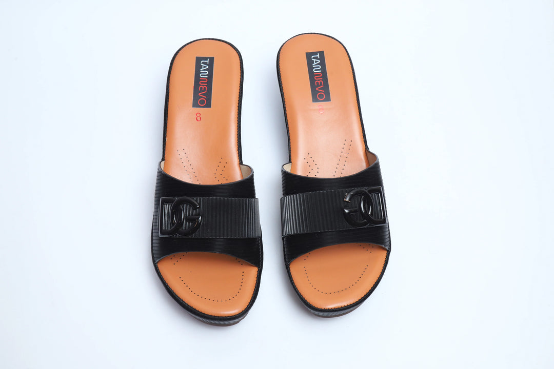 Premium Black Casual Medicated Slipper