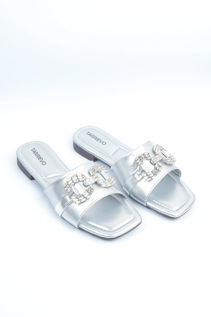 Silver Elegant Occasion Slipper