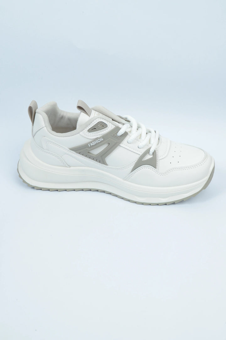 White/Mashroom Modern Lifestyle Jogger Sneakers