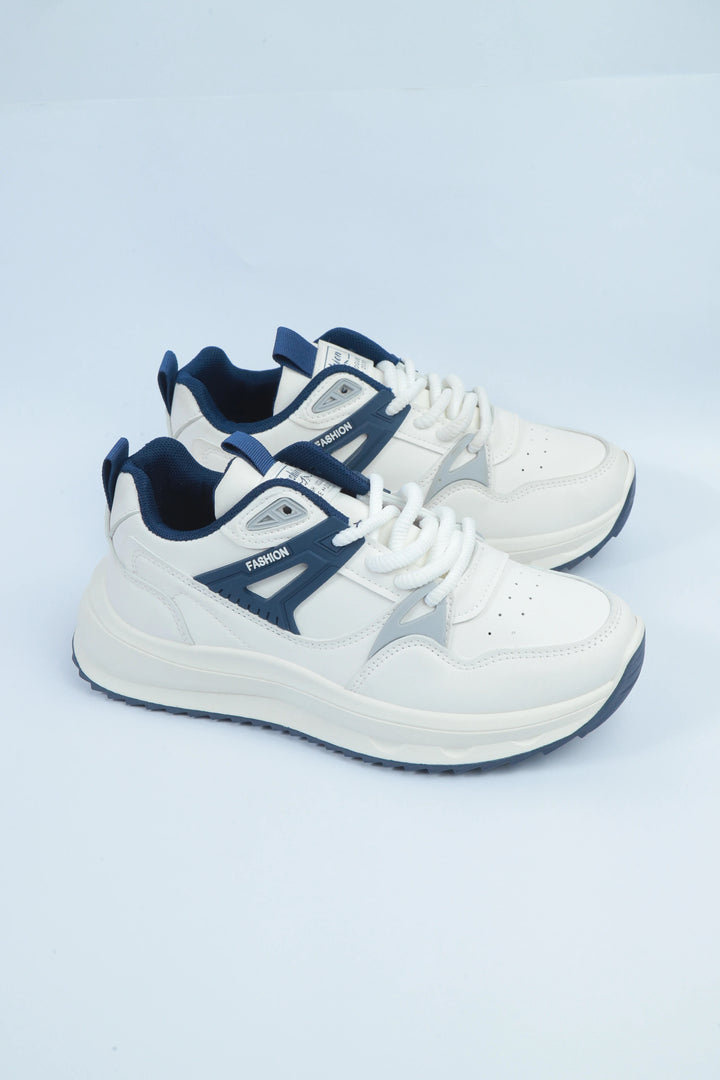 White/Black Trendy Jogger Sneakers