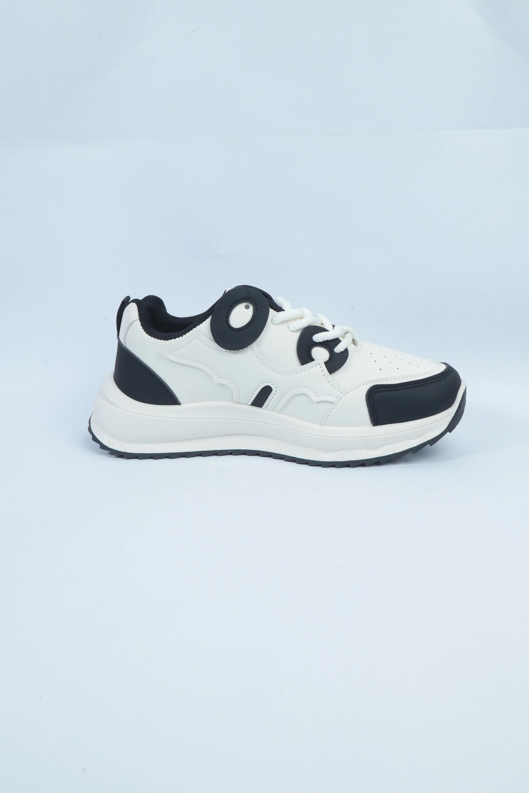 White/Black Casual Sport Jogger Sneakers