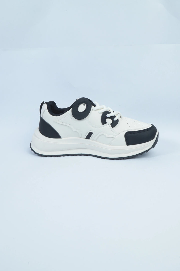 White/Black Casual Sport Jogger Sneakers