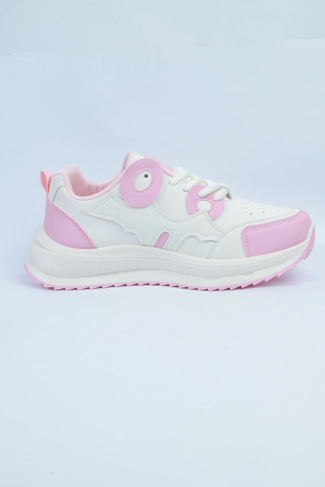 White/Pink Casual Sport Jogger Sneakers