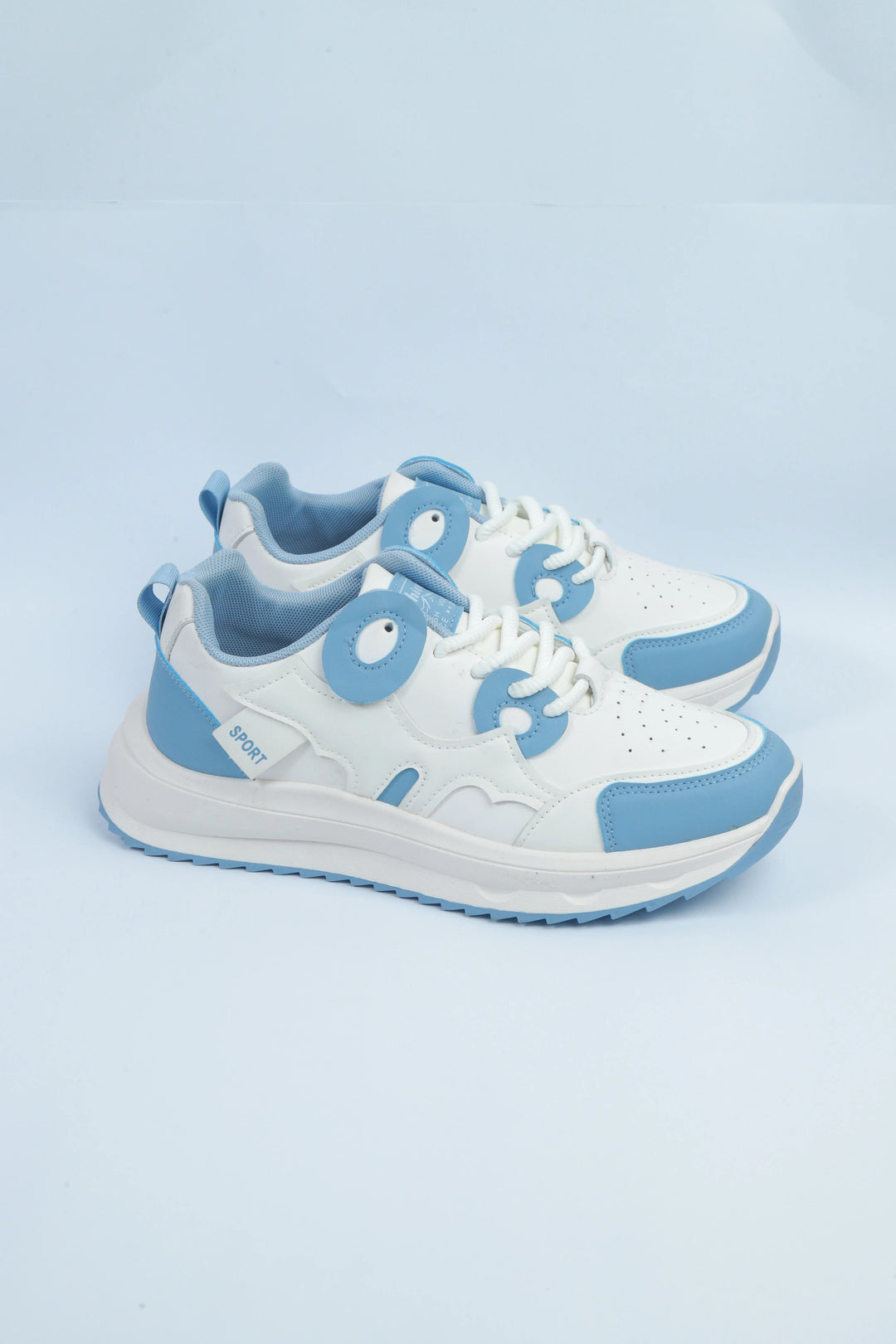 White/Blue Casual Sport Jogger Sneakers